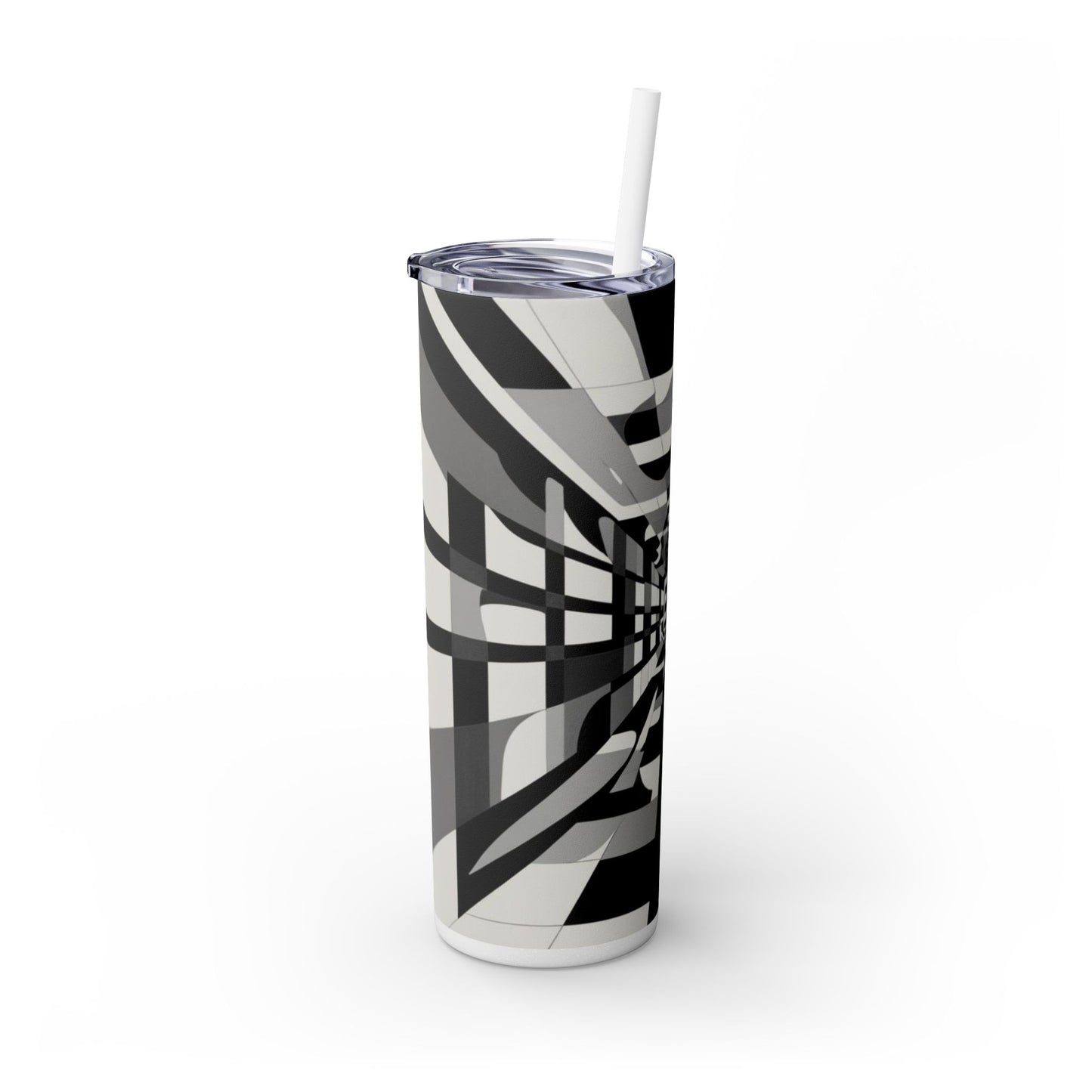 Optical Illusion Skinny Tumbler with Straw, 20oz
