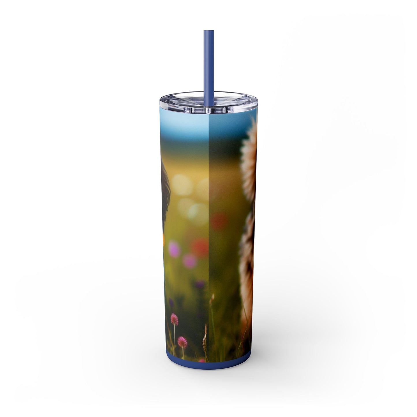 Russkaya Tsvetnaya Bolonka Tumbler with Straw, 20oz