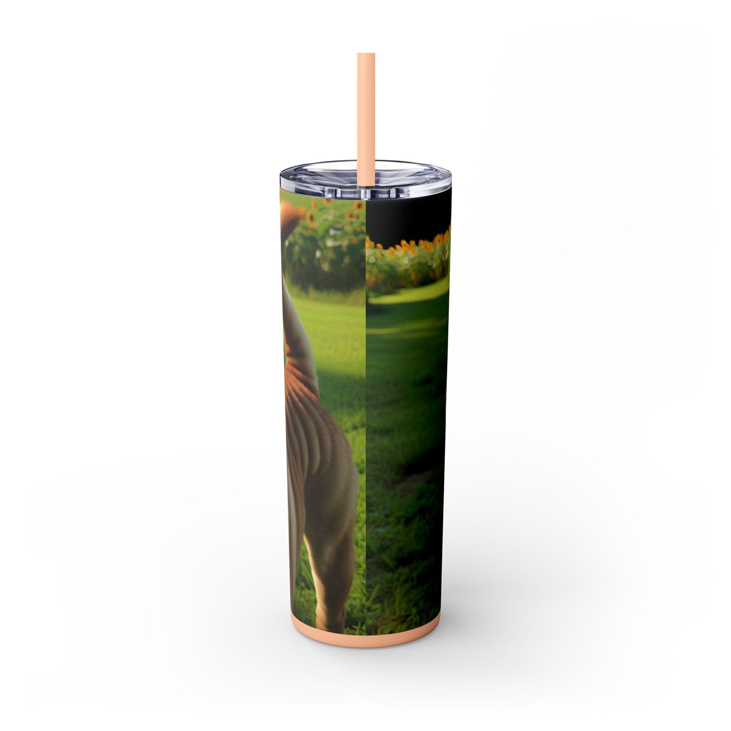 Shar Pei Skinny Tumbler with Straw, 20oz
