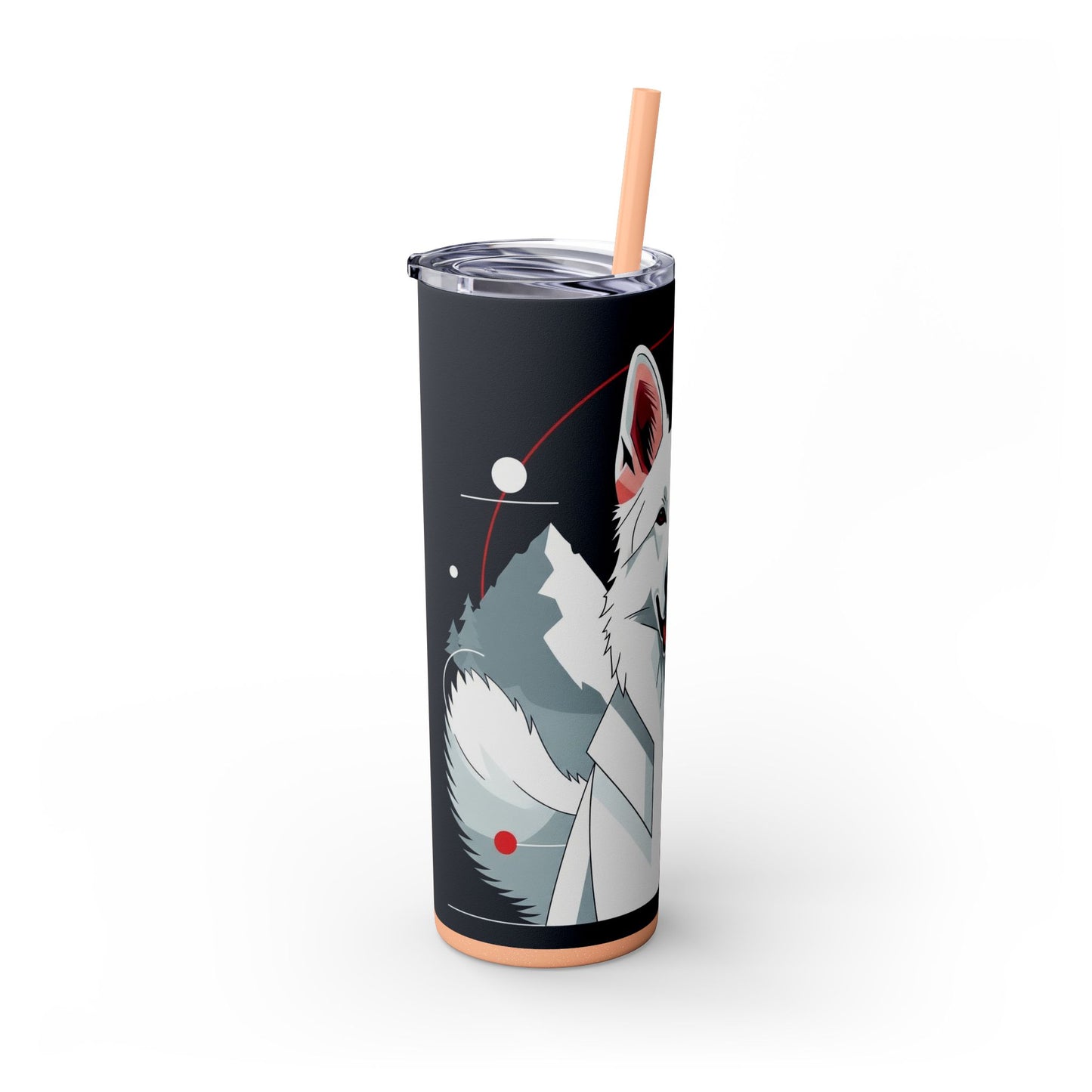 White Swiss Shepherd Dog Skinny Tumbler with Straw, 20oz