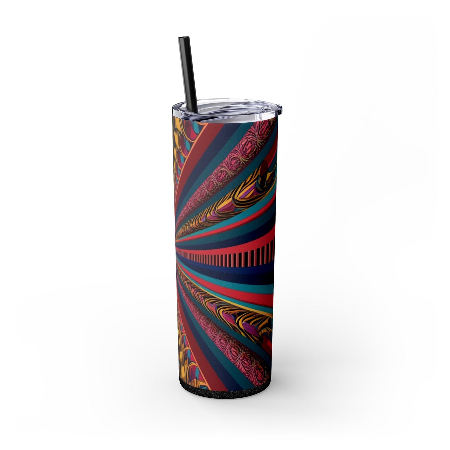 Optical Illusion Skinny Tumbler with Straw, 20oz