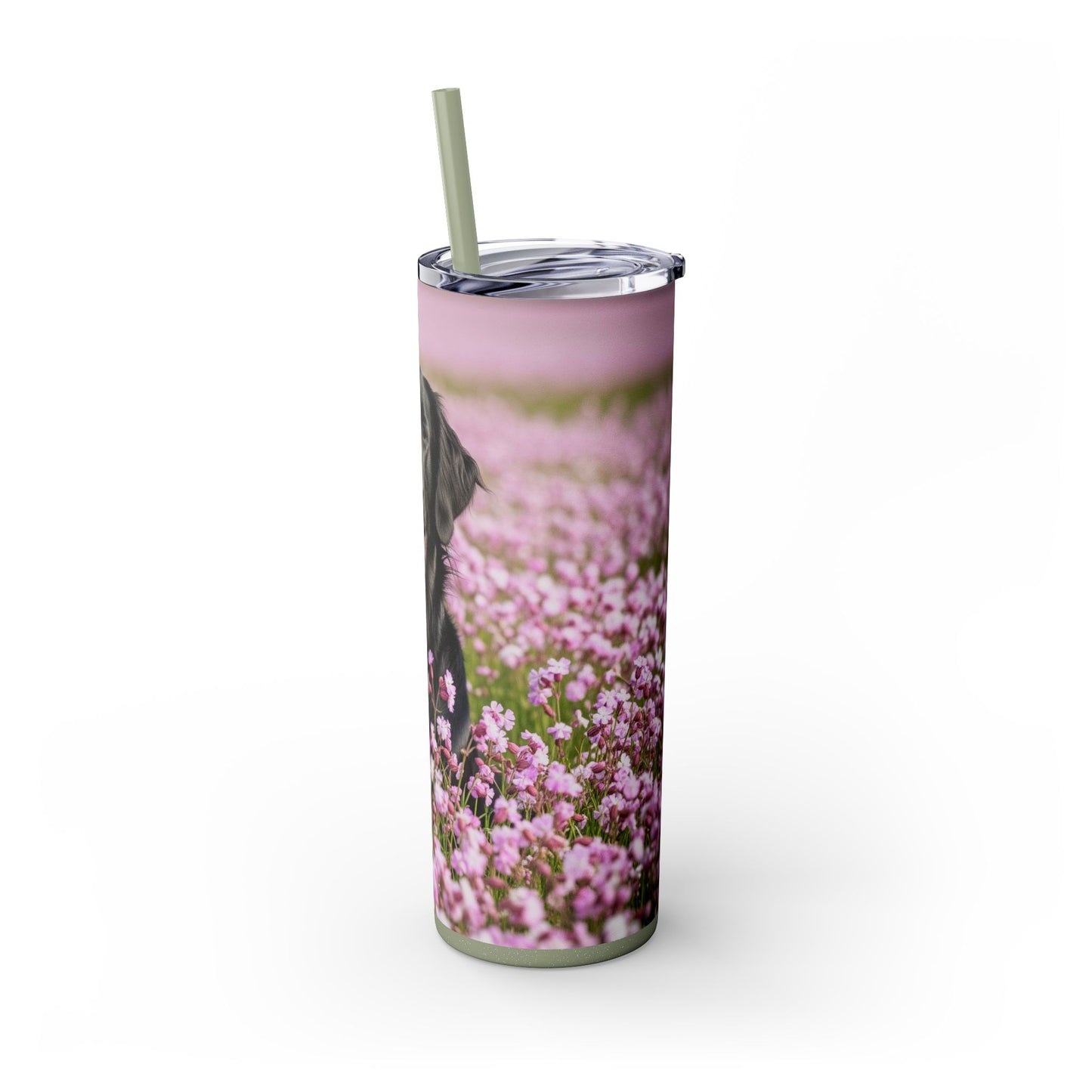 Flat Coated Retriever Skinny Tumbler with Straw, 20oz