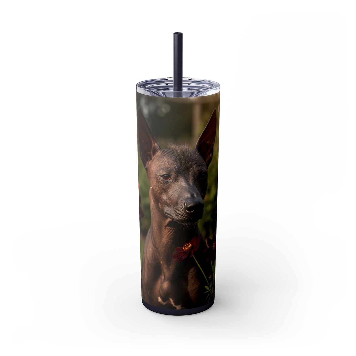 Xoloitzcuintli Skinny Tumbler with Straw, 20oz