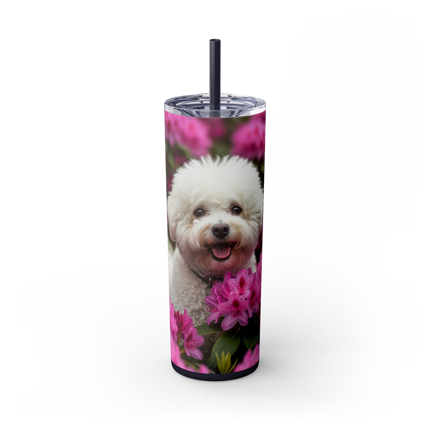 Bichon Frise Tumbler with Straw, 20oz