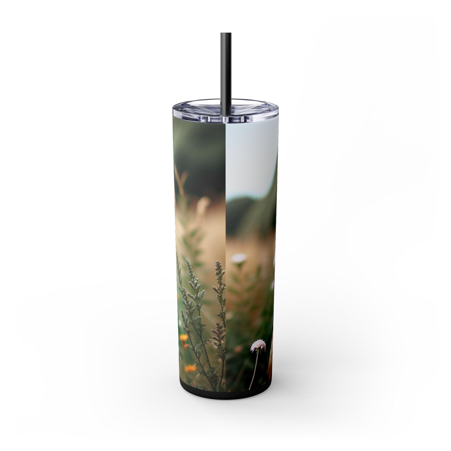 Staffordshire Bull Terrier Skinny Tumbler with Straw, 20oz