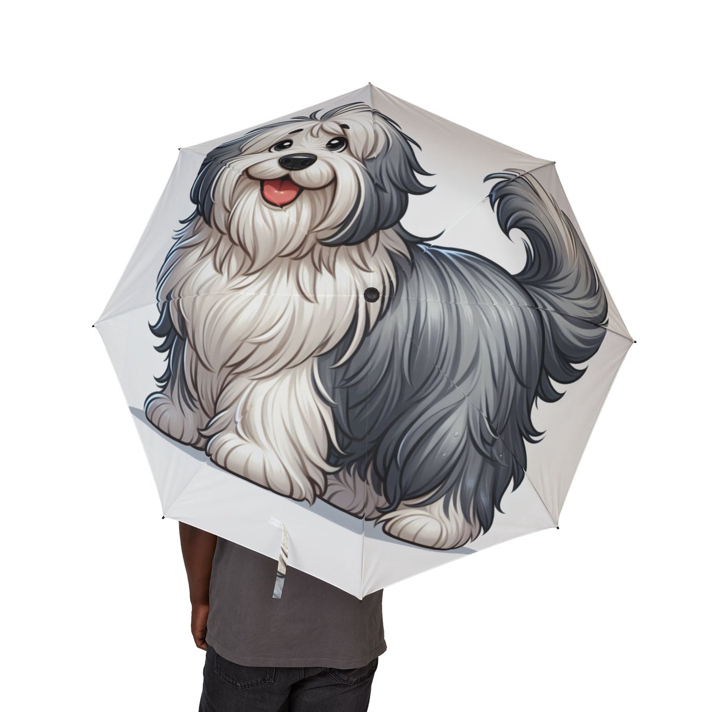 Old English Sheepdog Semi-Automatic Foldable Umbrella
