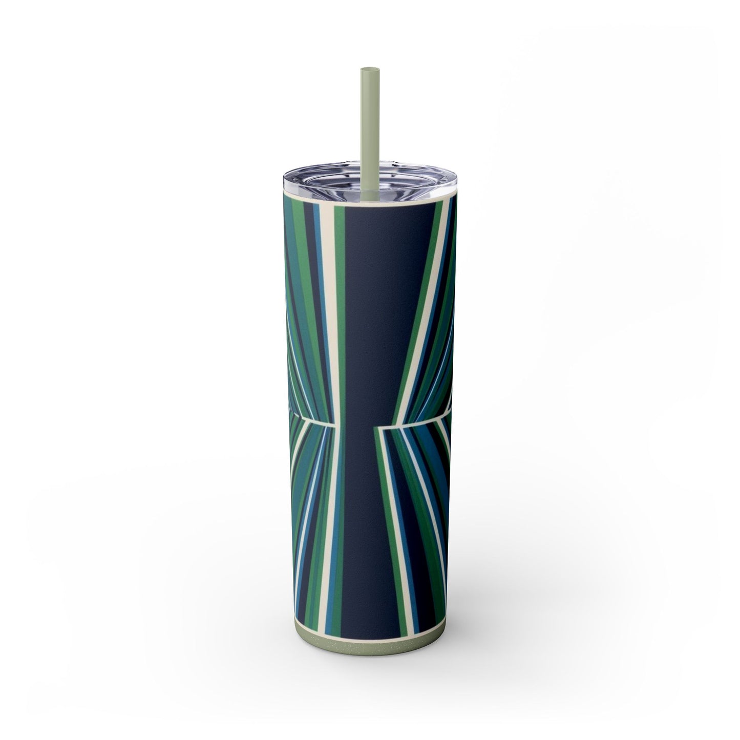 Optical Illusion Skinny Tumbler with Straw, 20oz