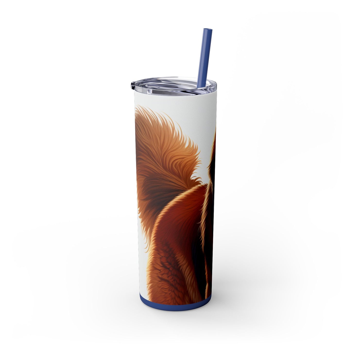 Tibetan Mastiff Skinny Tumbler with Straw, 20oz