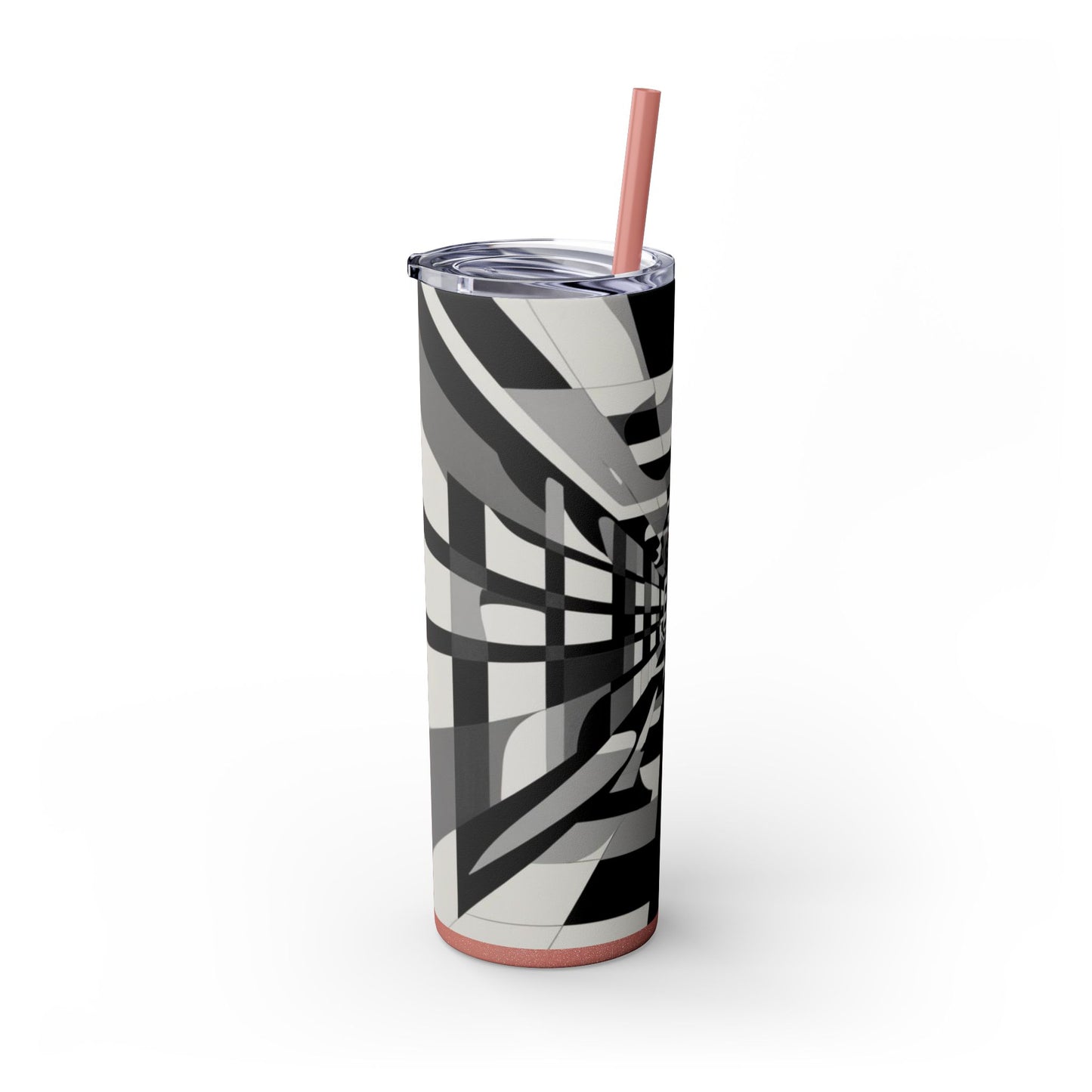 Optical Illusion Skinny Tumbler with Straw, 20oz