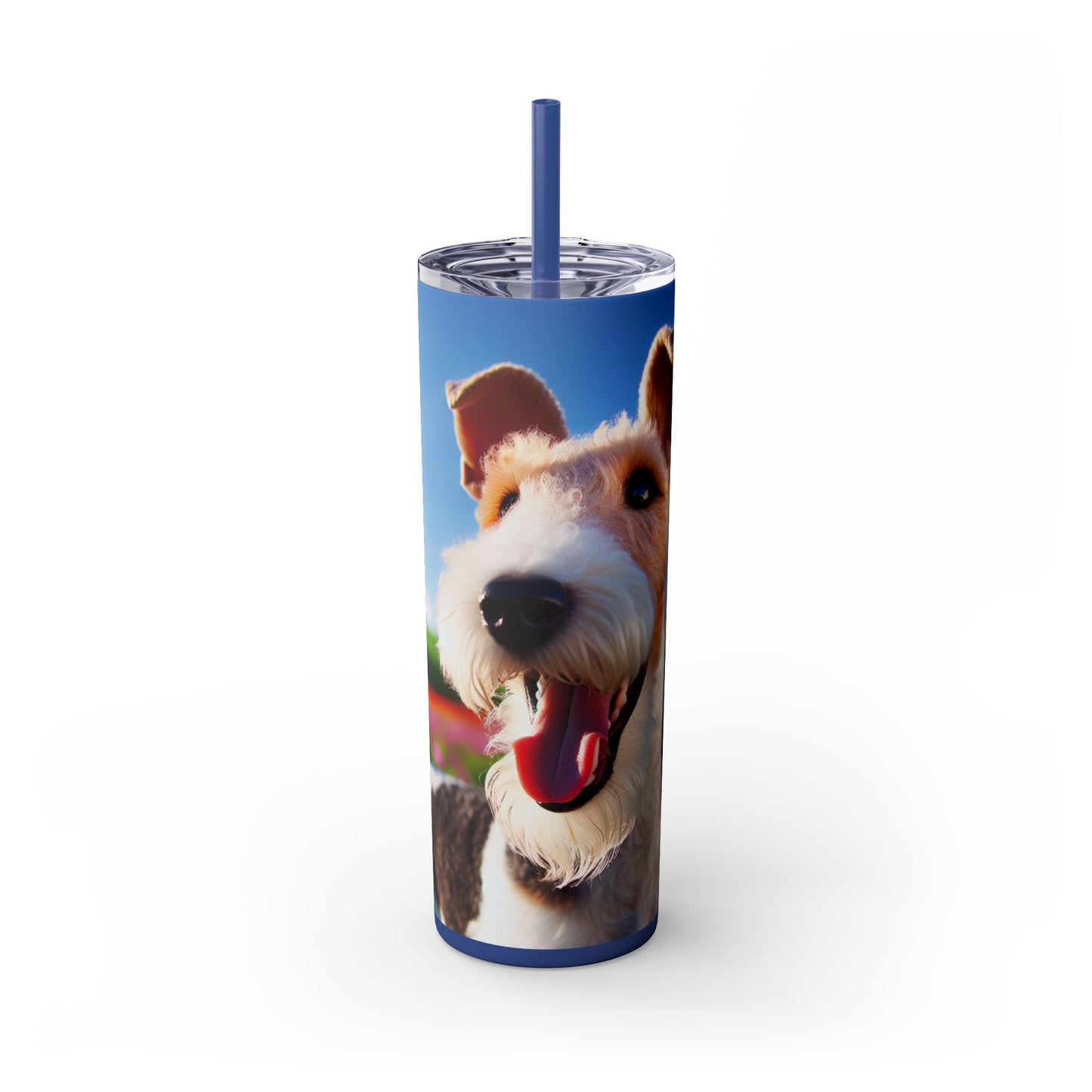 Wire Fox Terrier Skinny Tumbler with Straw, 20oz