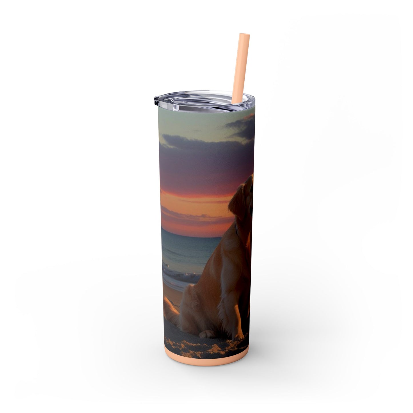 Golden Retriever Love Skinny Tumbler with Straw, 20oz