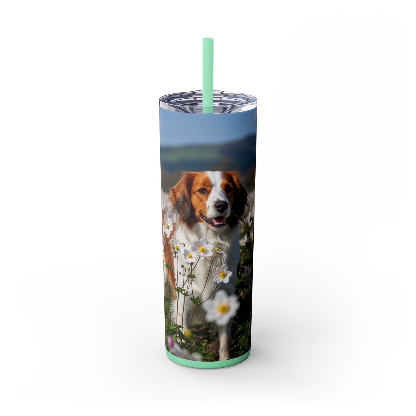 Nederlandse Kooikerhondje Skinny Tumbler with Straw, 20oz