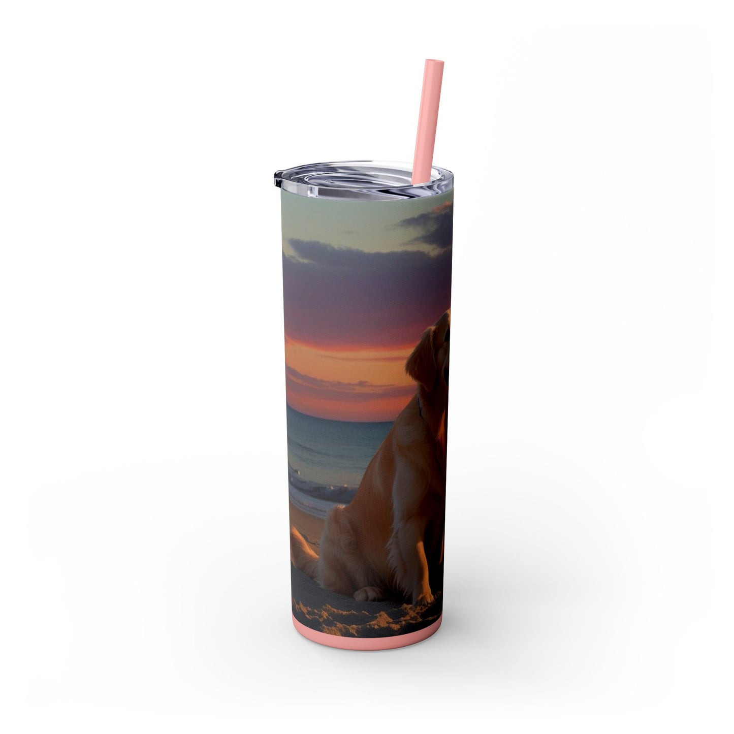 Golden Retriever Love Skinny Tumbler with Straw, 20oz