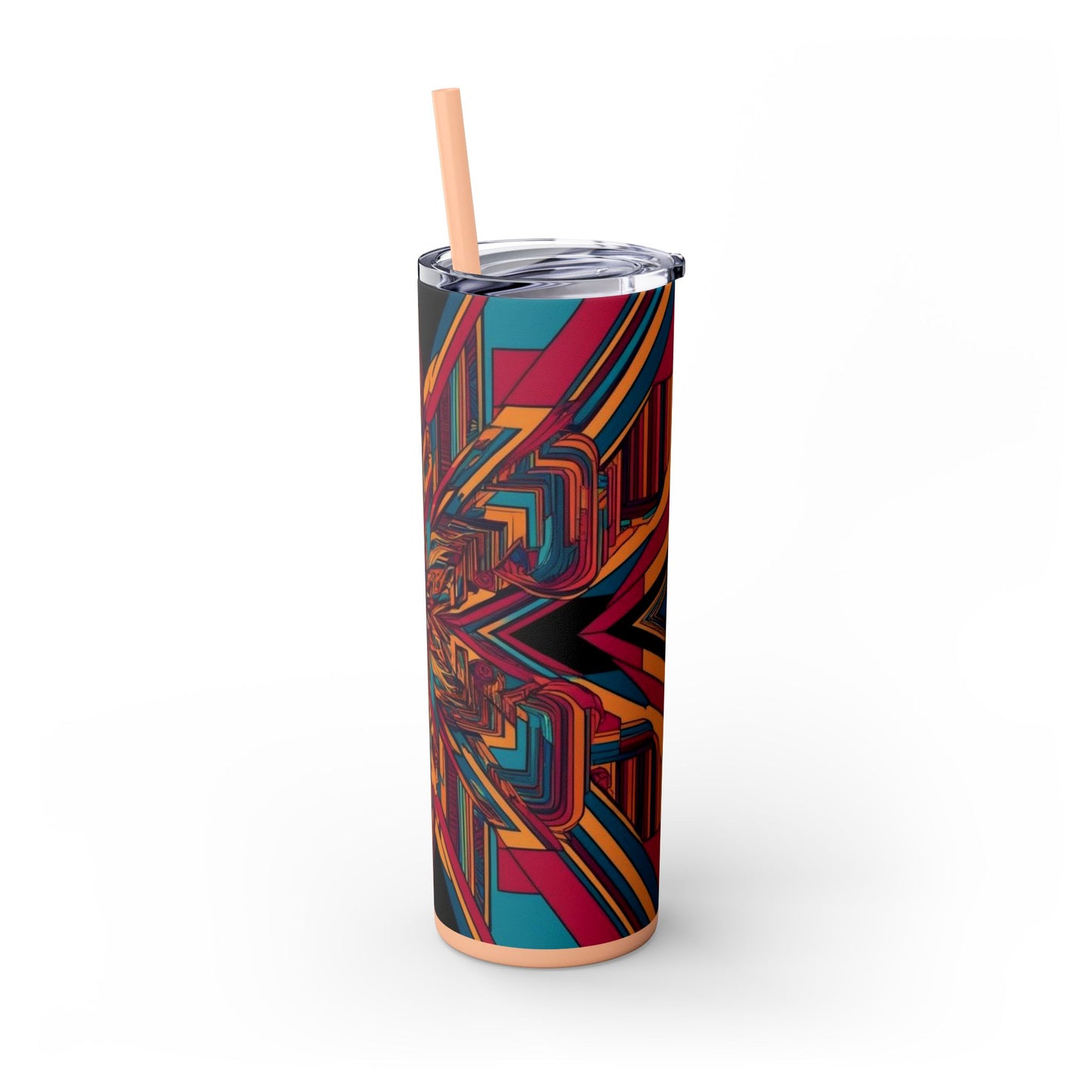Optical Illusion Skinny Tumbler with Straw, 20oz