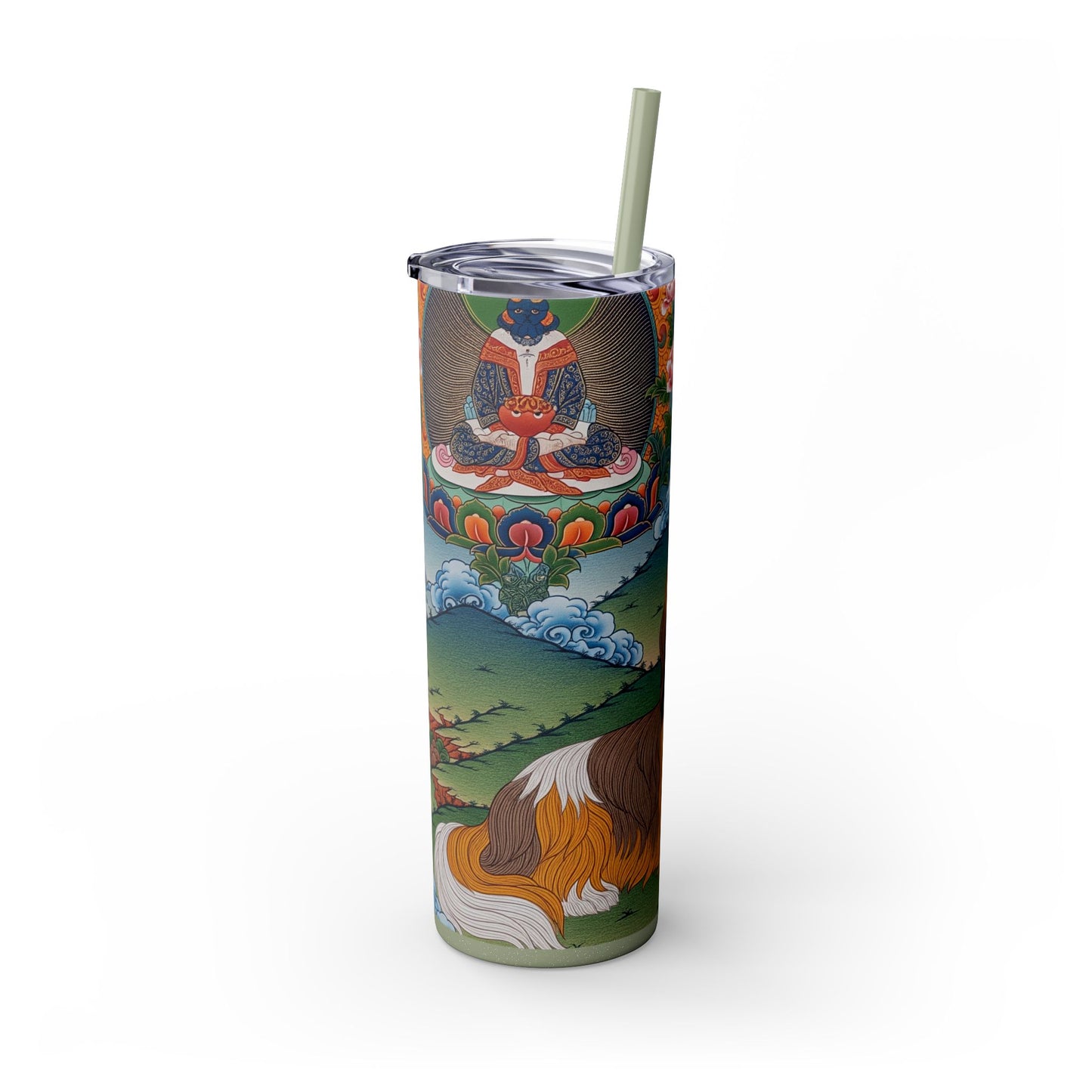 Lhasa Apso Skinny Tumbler with Straw, 20oz