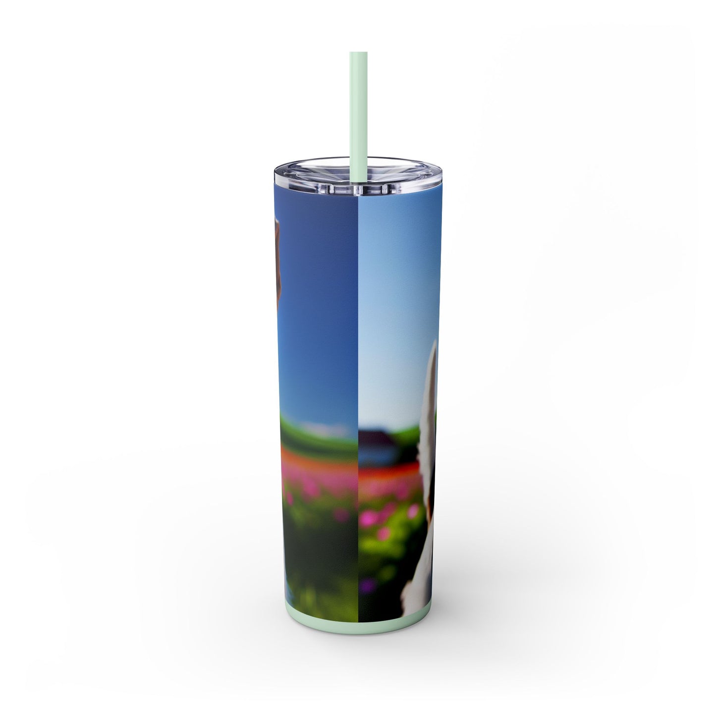Wire Fox Terrier Skinny Tumbler with Straw, 20oz
