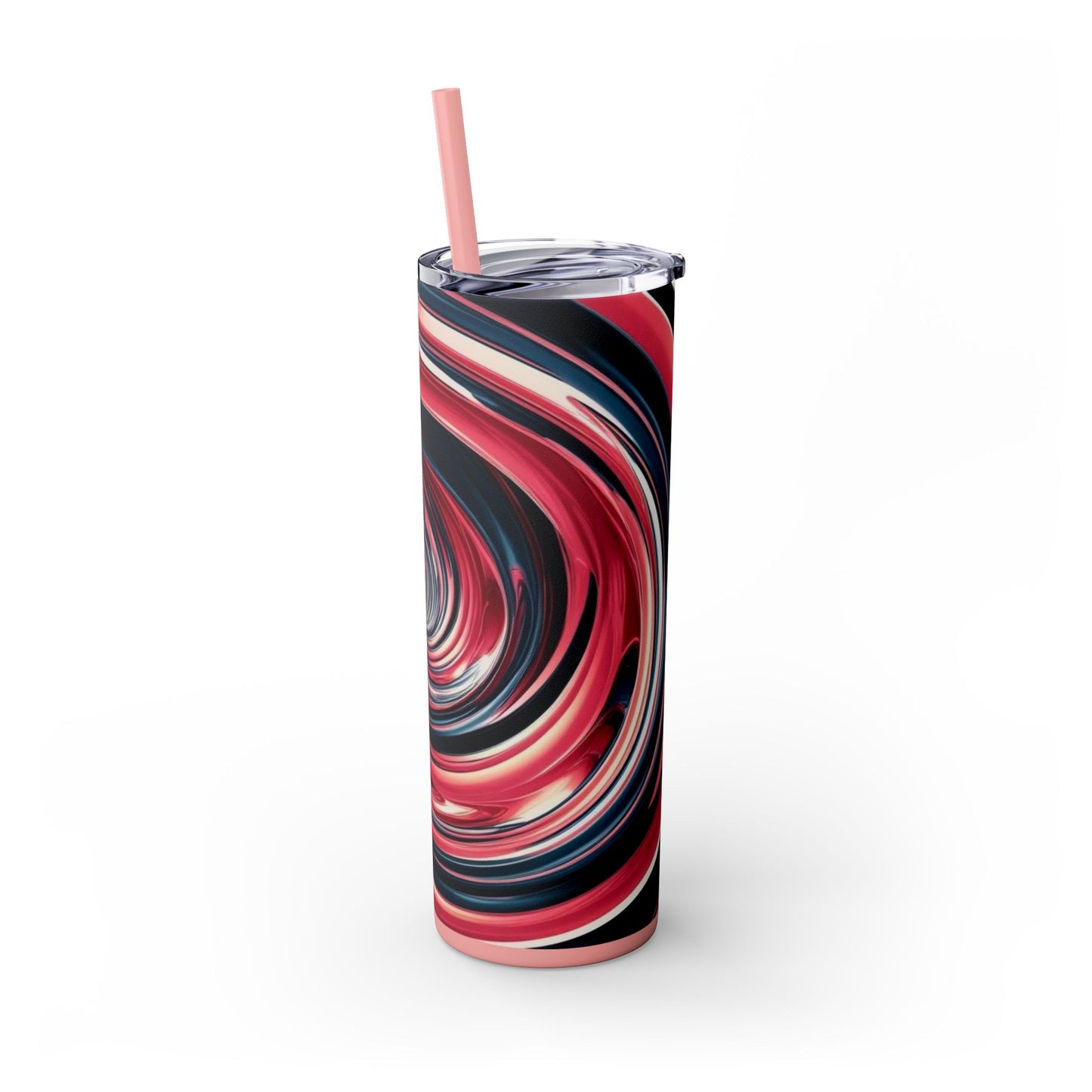 Optical Illusion Skinny Tumbler with Straw, 20oz