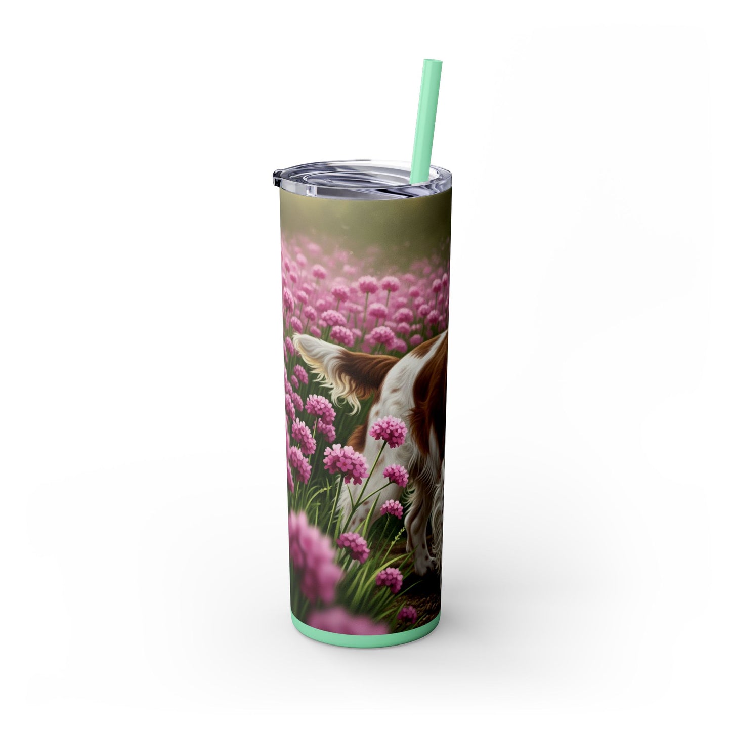 English Springer Spaniel Skinny Tumbler with Straw, 20oz