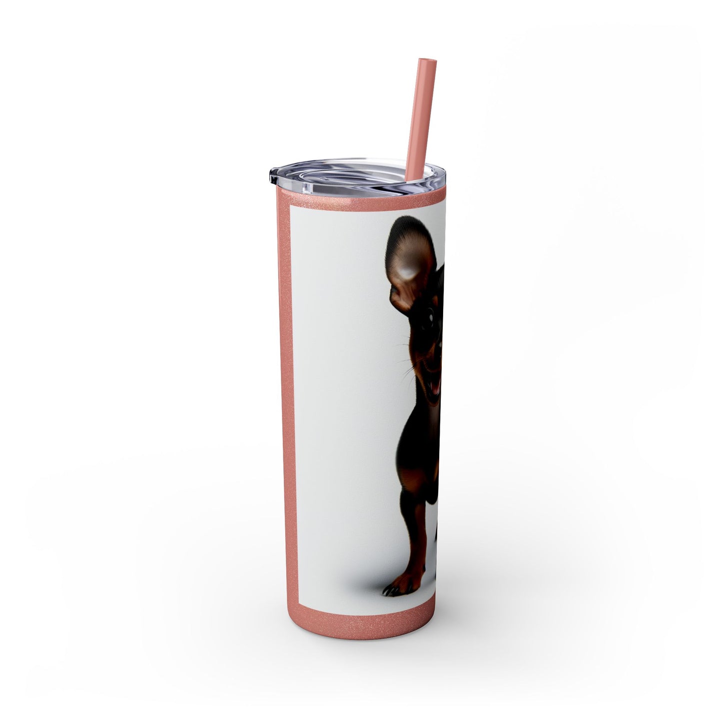 Miniature Pinscher Skinny Tumbler with Straw, 20oz