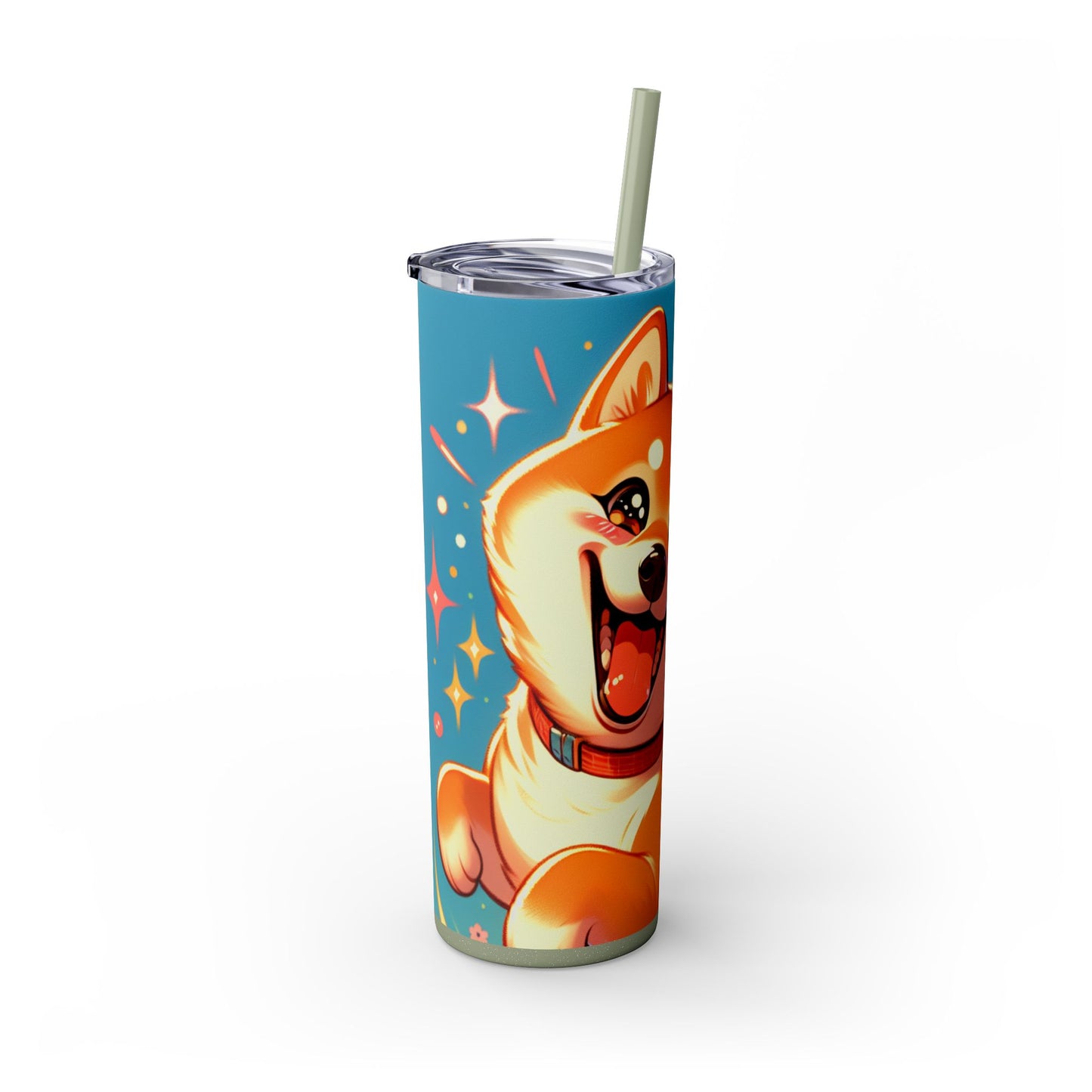 Shiba Inu Skinny Tumbler with Straw, 20oz