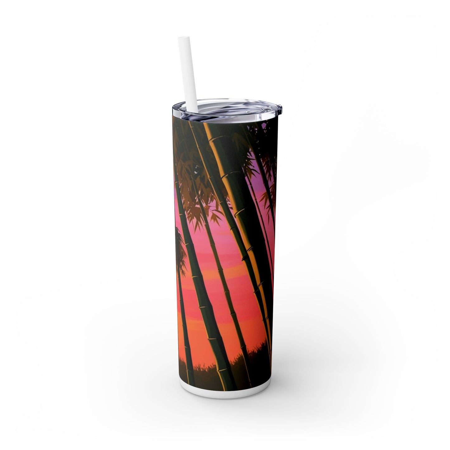 Bamboo Forest Sunrise Skinny Tumbler with Straw, 20oz
