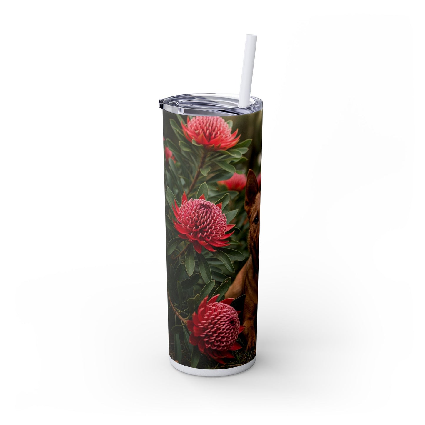 Australian Terrier Skinny Tumbler with Straw, 20oz