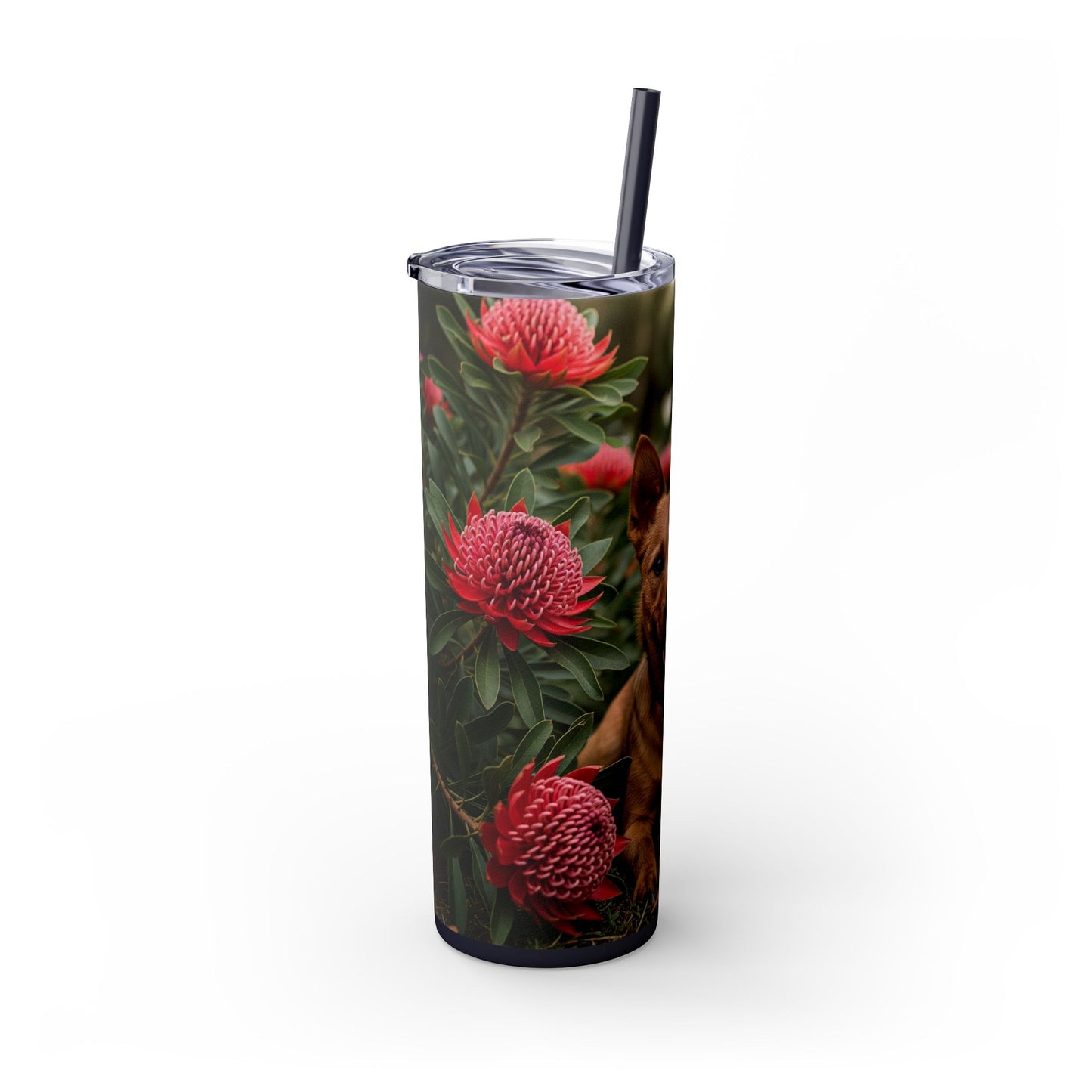 Australian Terrier Skinny Tumbler with Straw, 20oz