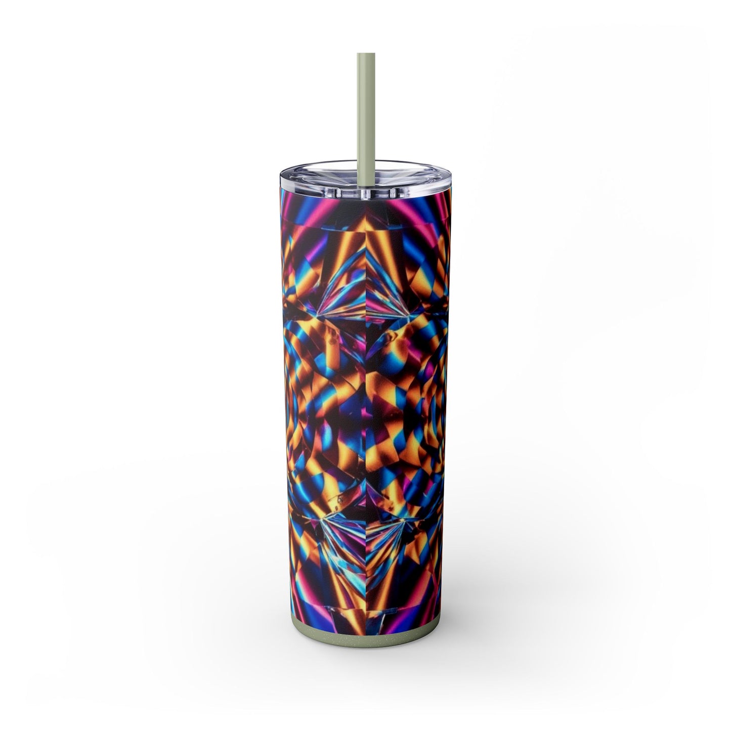 Optical Illusion Skinny Tumbler with Straw, 20oz