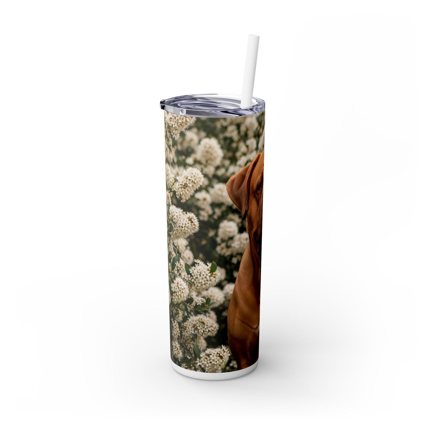 Dogue de Bordeaux Skinny Tumbler with Straw, 20oz