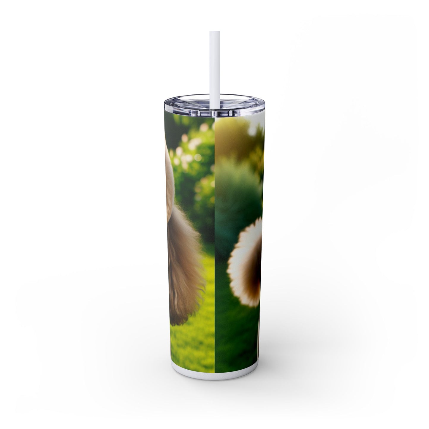 Standard Poodle Skinny Tumbler with Straw, 20oz
