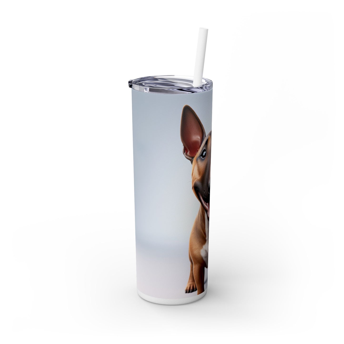 Miniature Bull Terrier Tumbler with Straw, 20oz