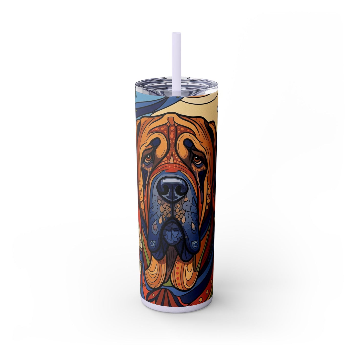 Spanish Mastiff Skinny Tumbler with Straw, 20oz