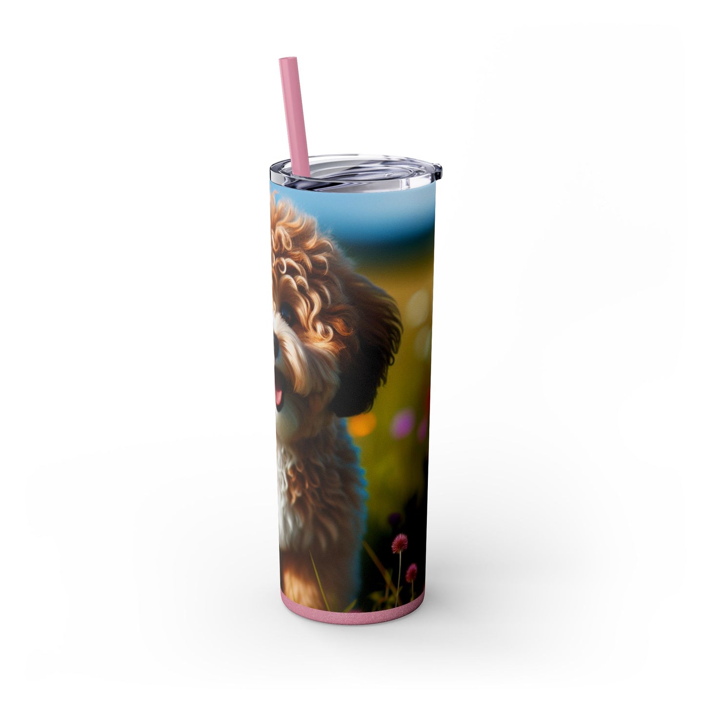 Russkaya Tsvetnaya Bolonka Tumbler with Straw, 20oz