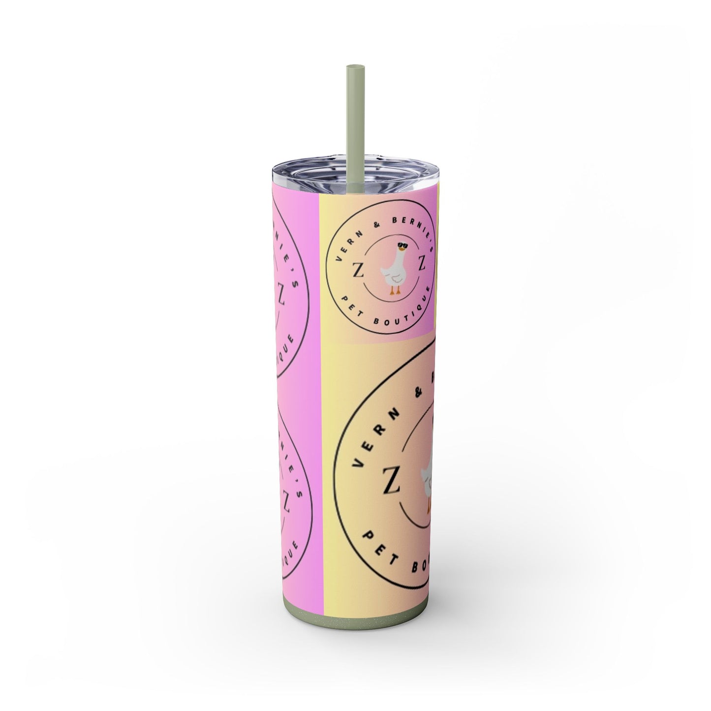 Vern and Bernie's Skinny Tumbler with Straw, 20oz