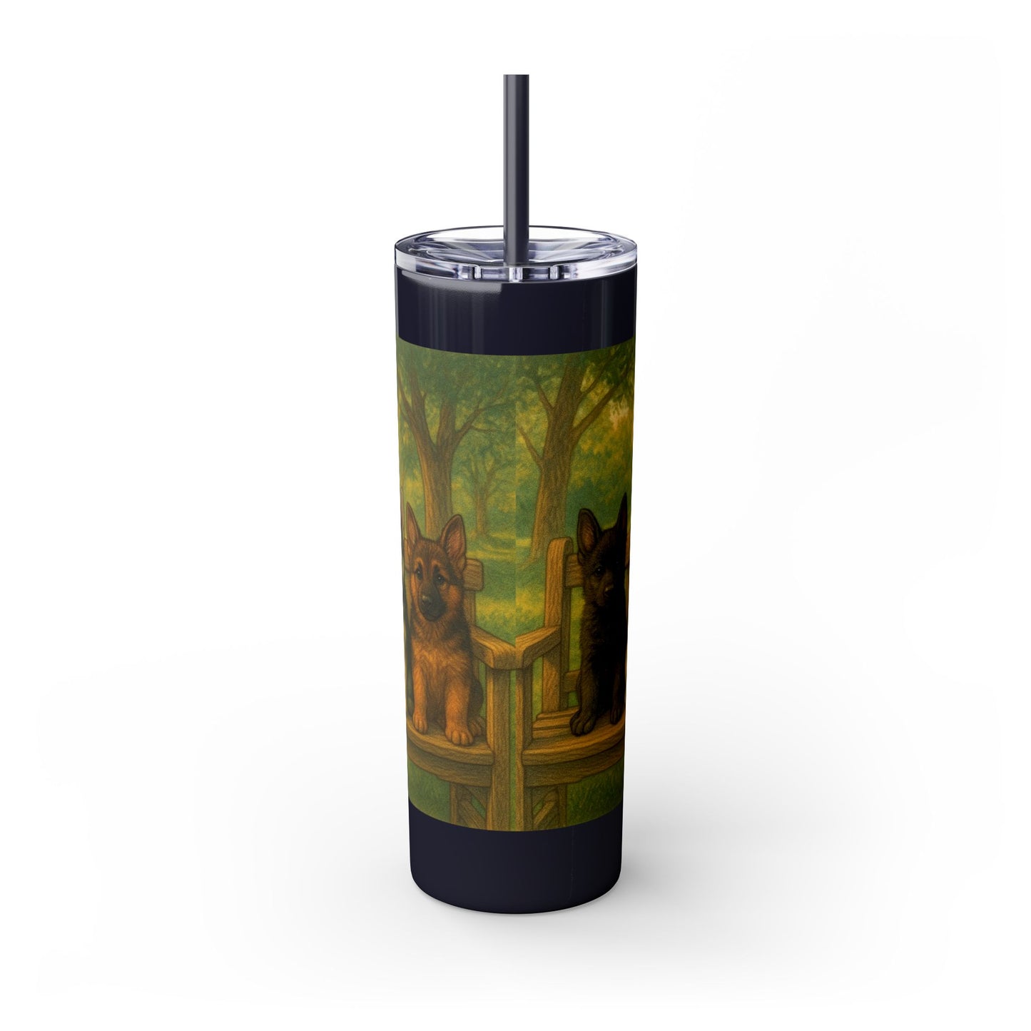 German Shepherd puppies Tumbler with Straw, 20oz