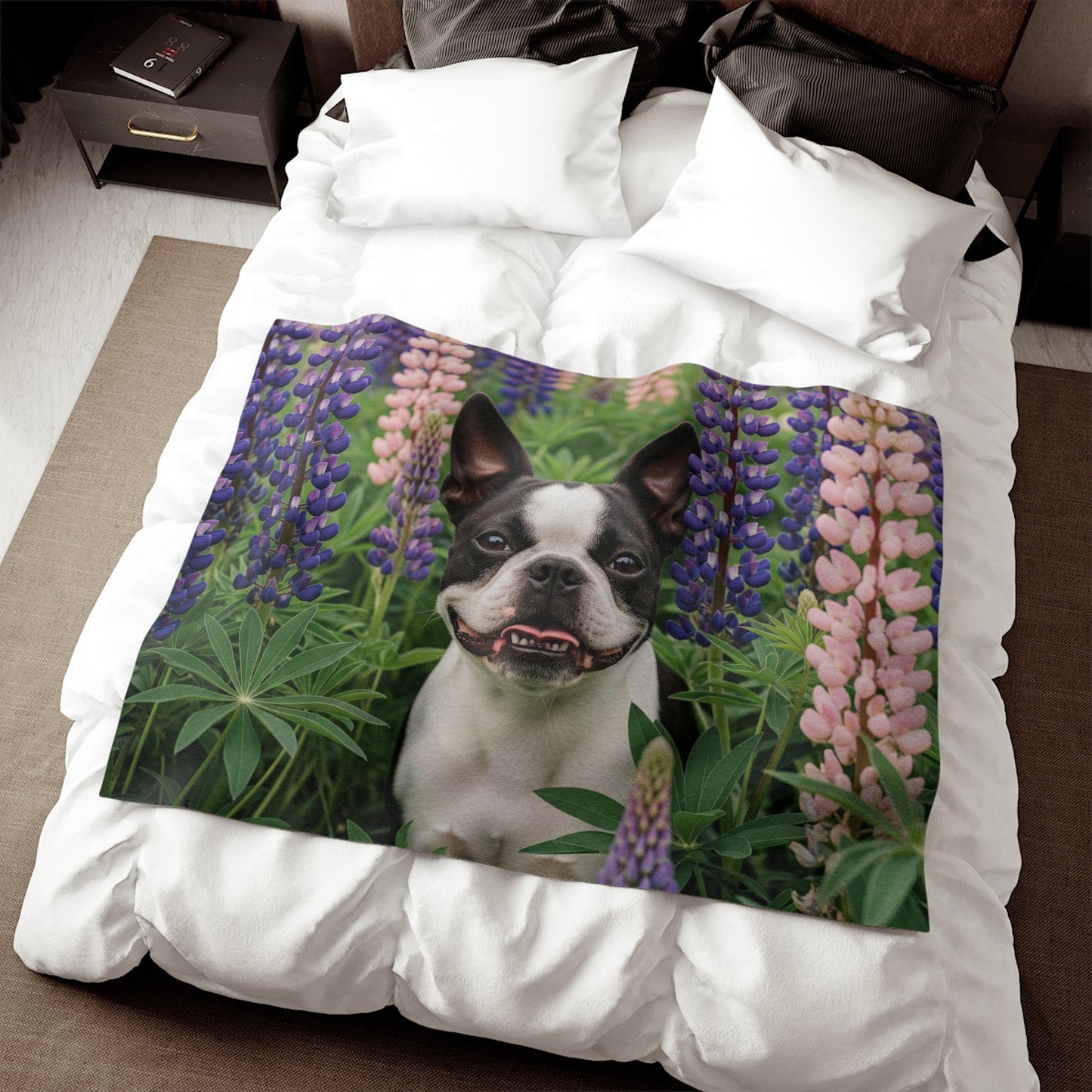 Boston Terrier Sweatshirt Blanket