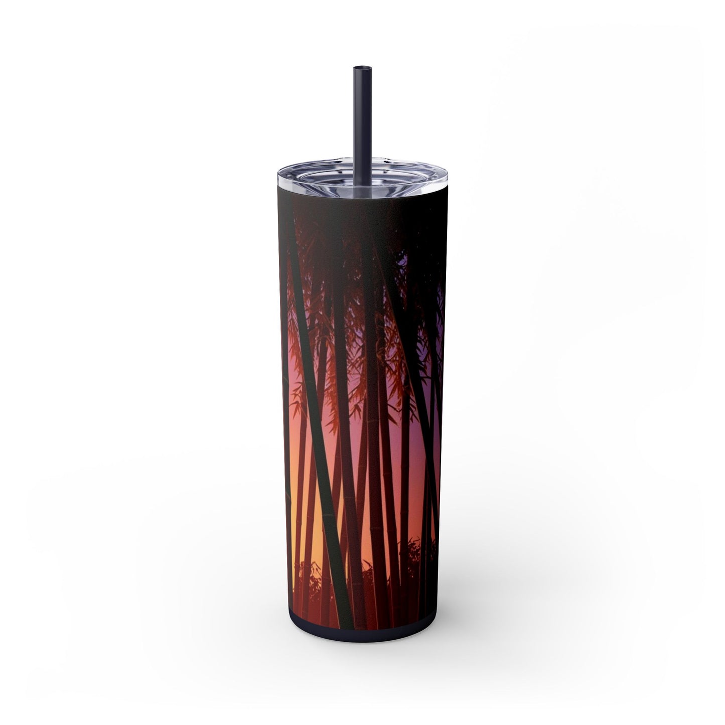 Bamboo Forest Sunrise Skinny Tumbler with Straw, 20oz