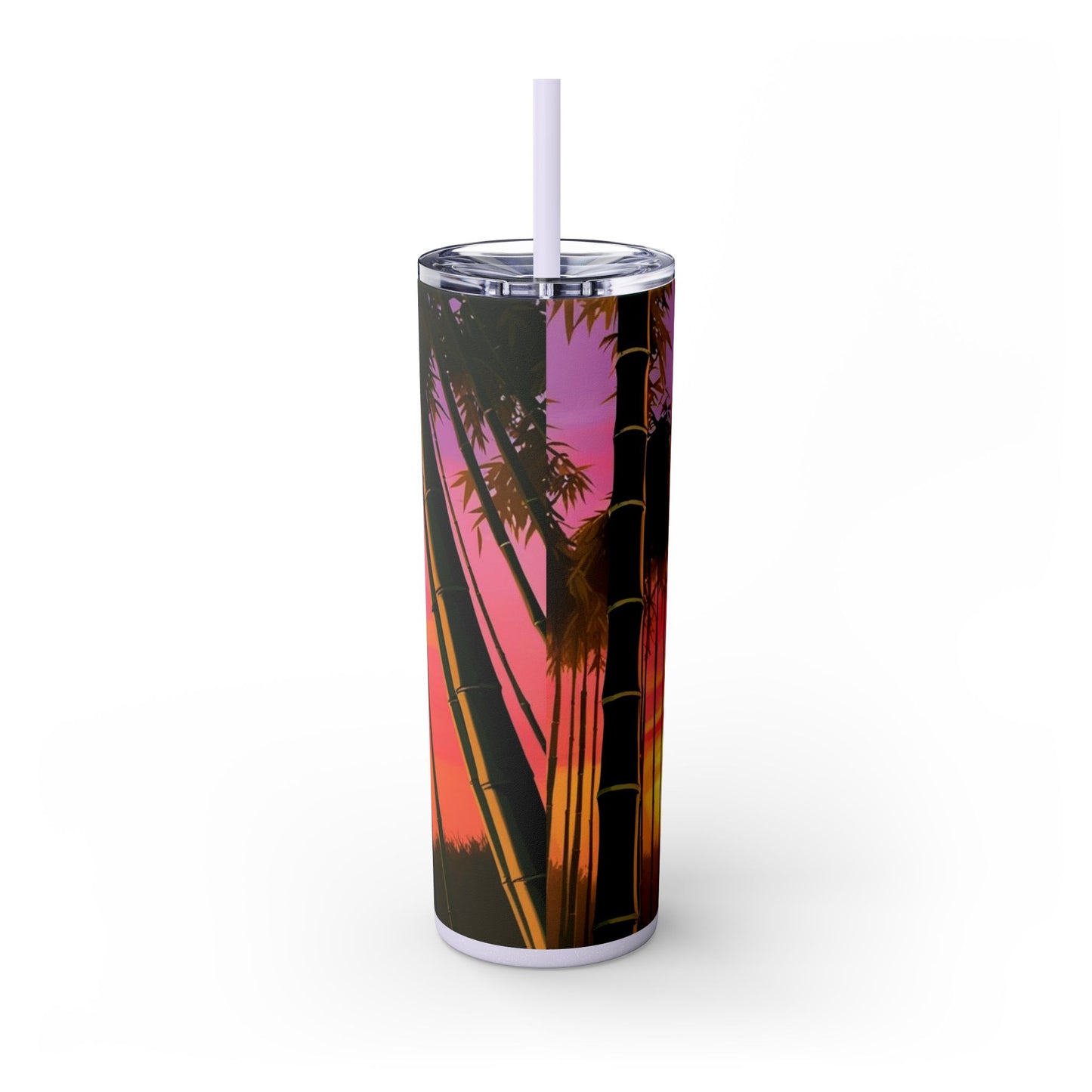 Bamboo Forest Sunrise Skinny Tumbler with Straw, 20oz