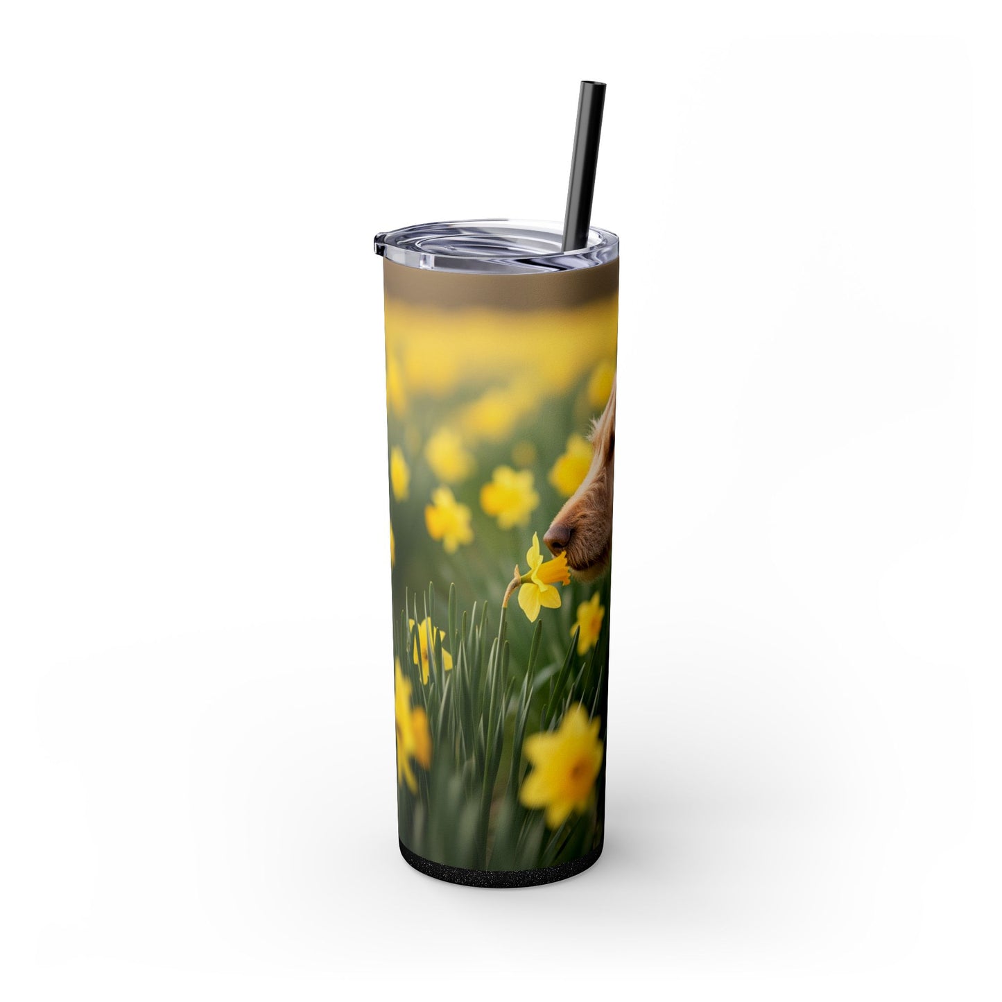Portuguese Podengo Pequeno Skinny Tumbler with Straw, 20oz