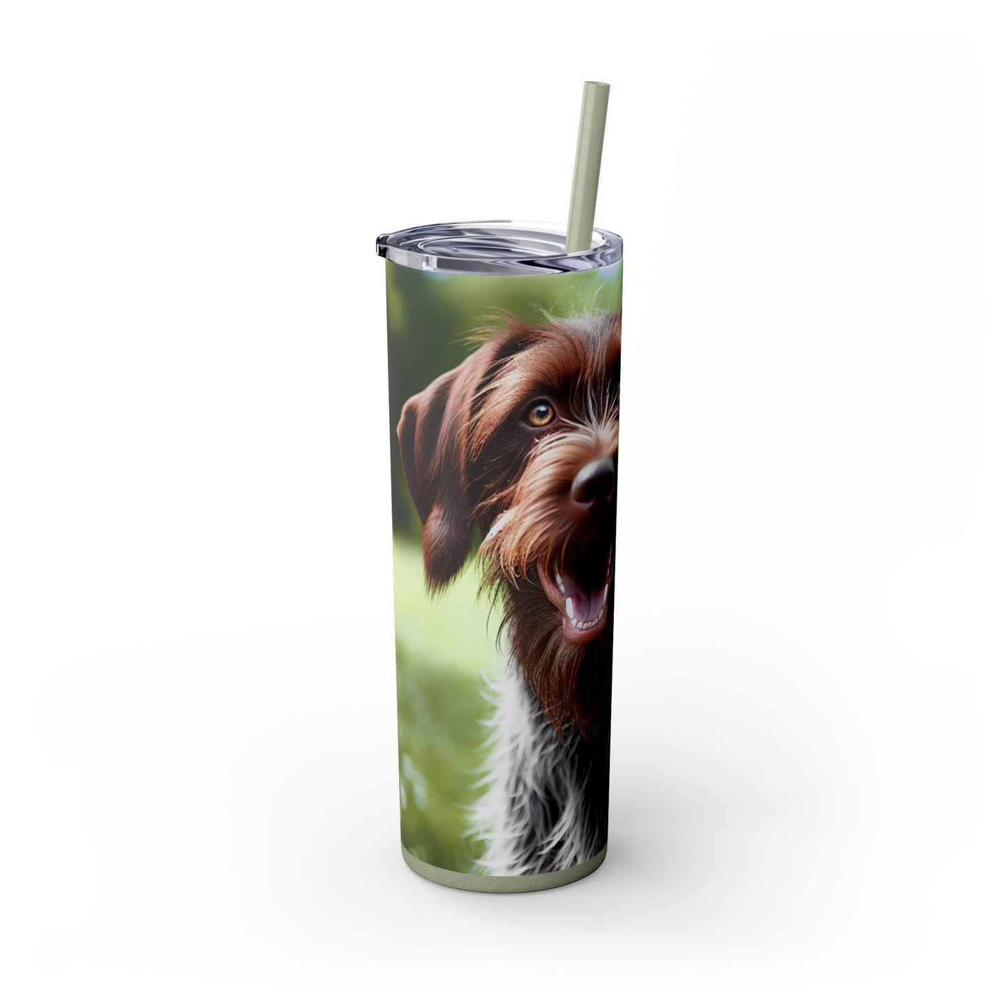 Wirehaired Slovakian Pointer Skinny Tumbler with Straw, 20oz