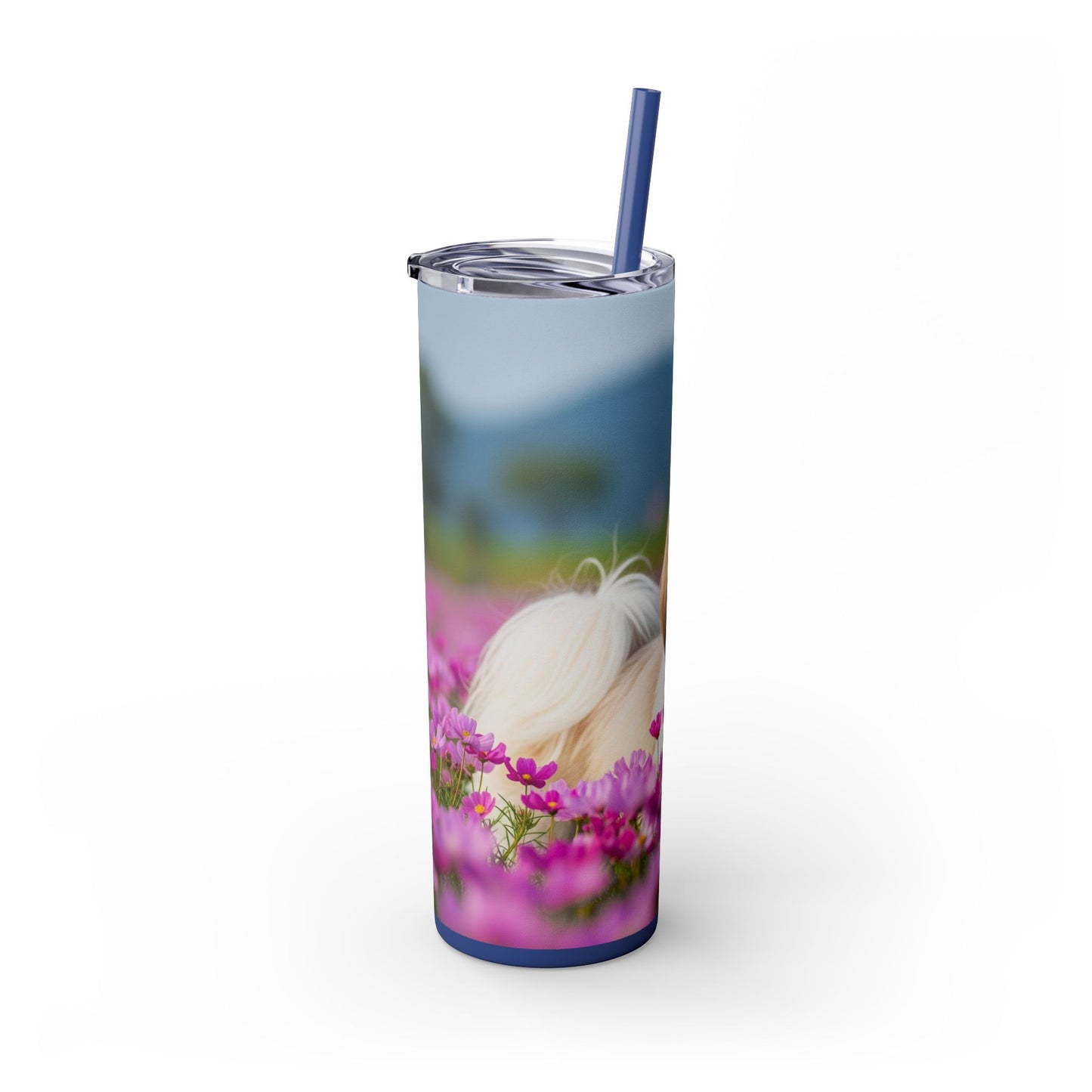 Shih Tzu Skinny Tumbler with Straw, 20oz