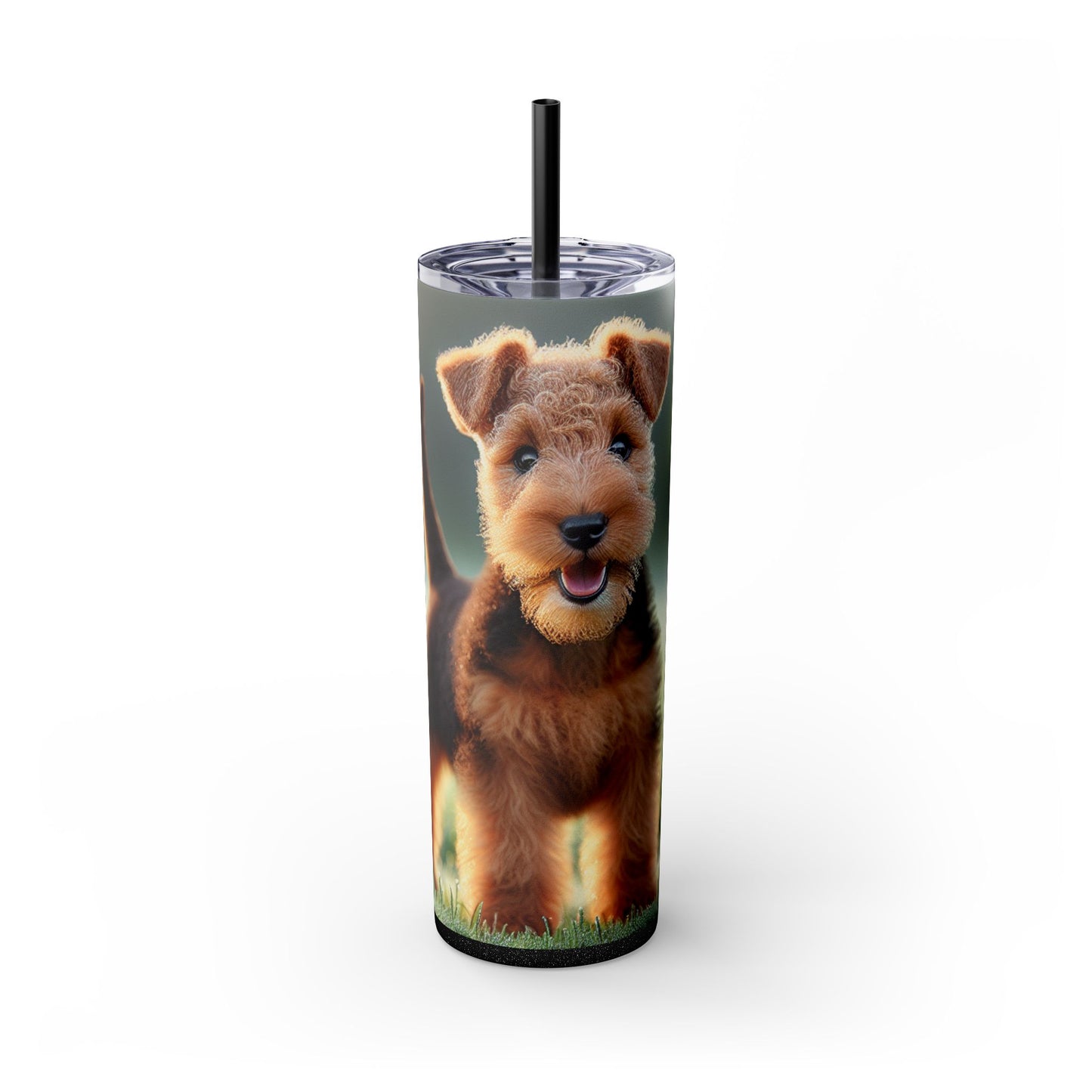 Welsh Terrier Skinny Tumbler with Straw, 20oz