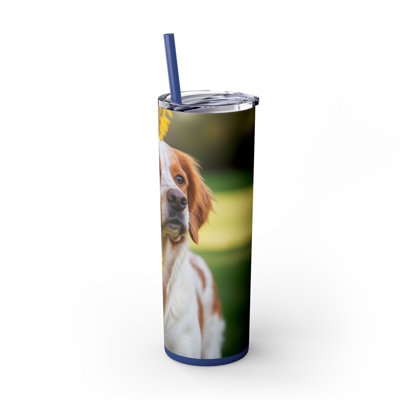 Brittany Dog Tumbler with Straw, 20oz