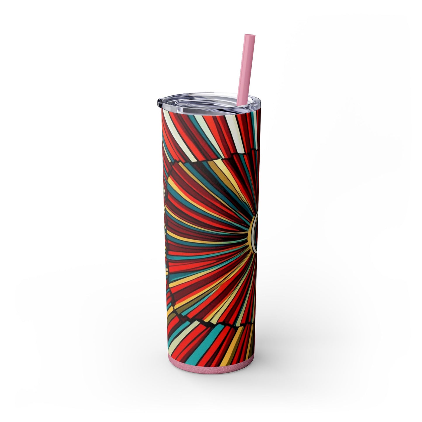 Optical Illusion Skinny Tumbler with Straw, 20oz
