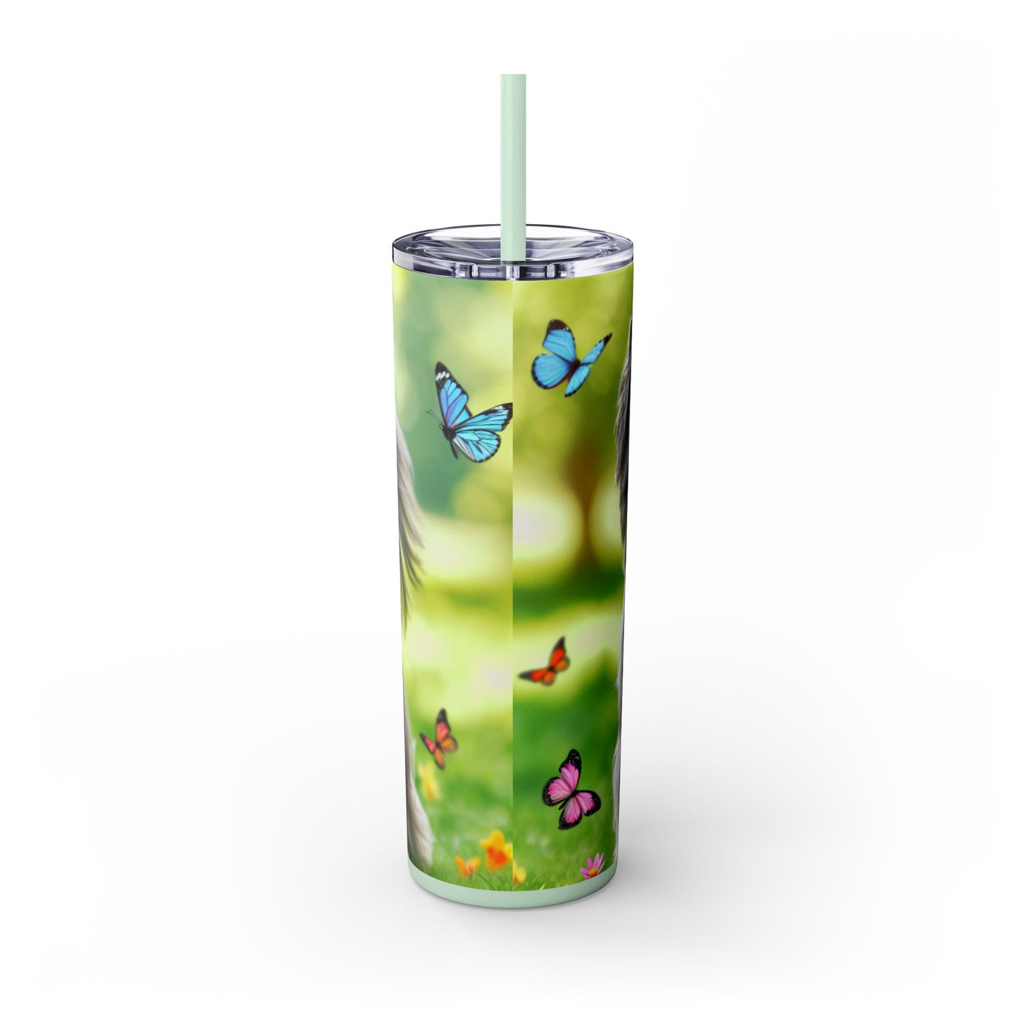 Skye Terrier Skinny Tumbler with Straw, 20oz