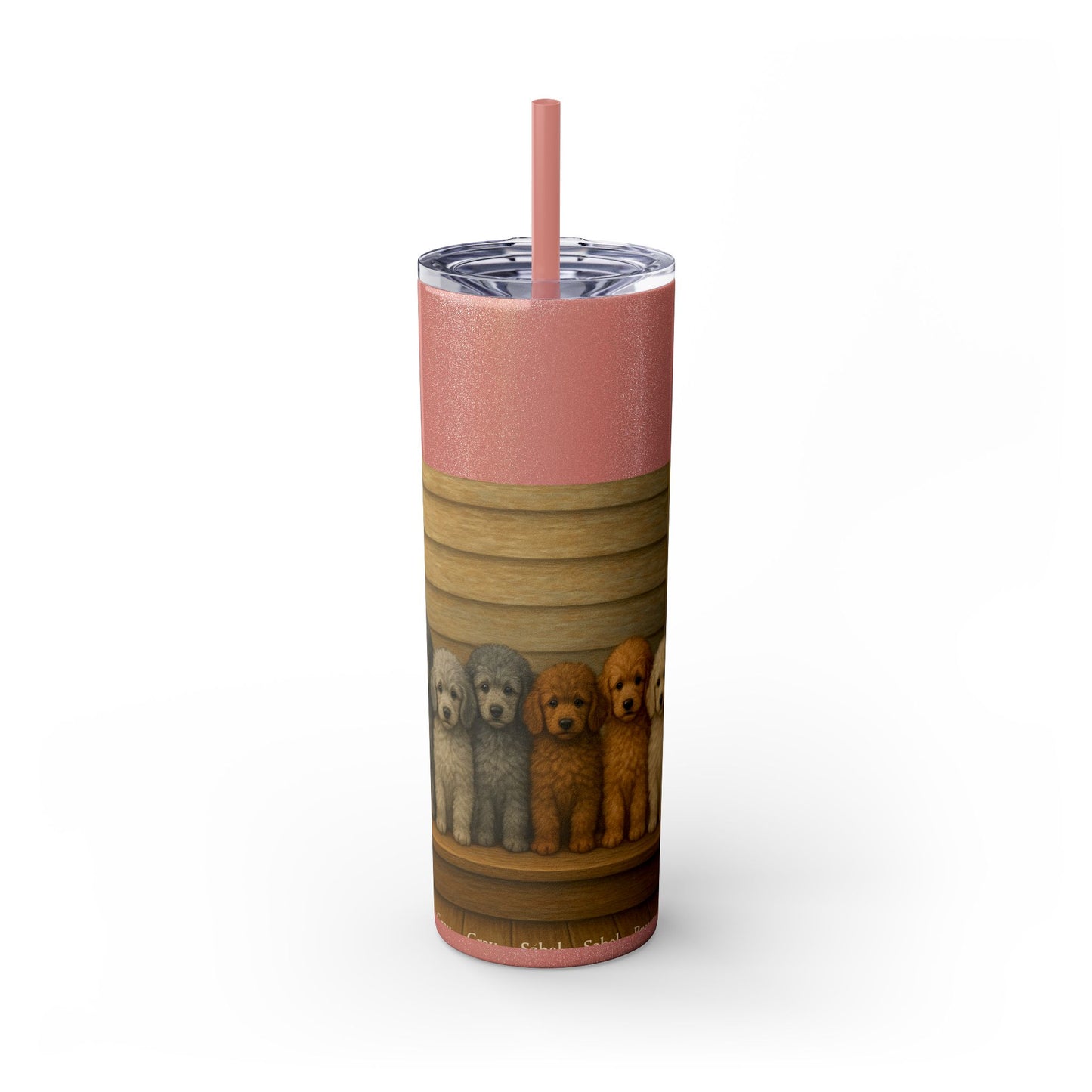 Poodle puppies Tumbler with Straw, 20oz