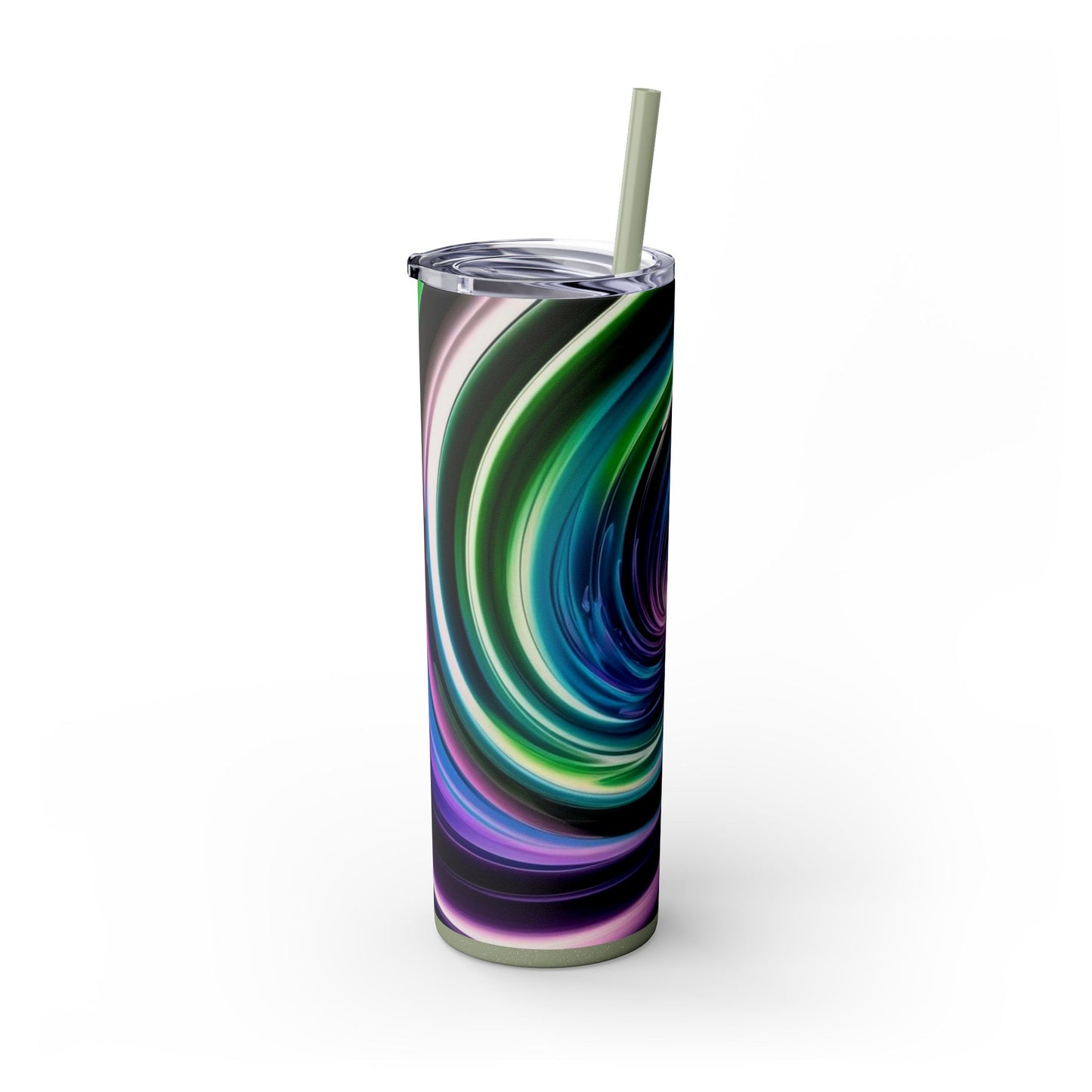 Optical Illusion Skinny Tumbler with Straw, 20oz