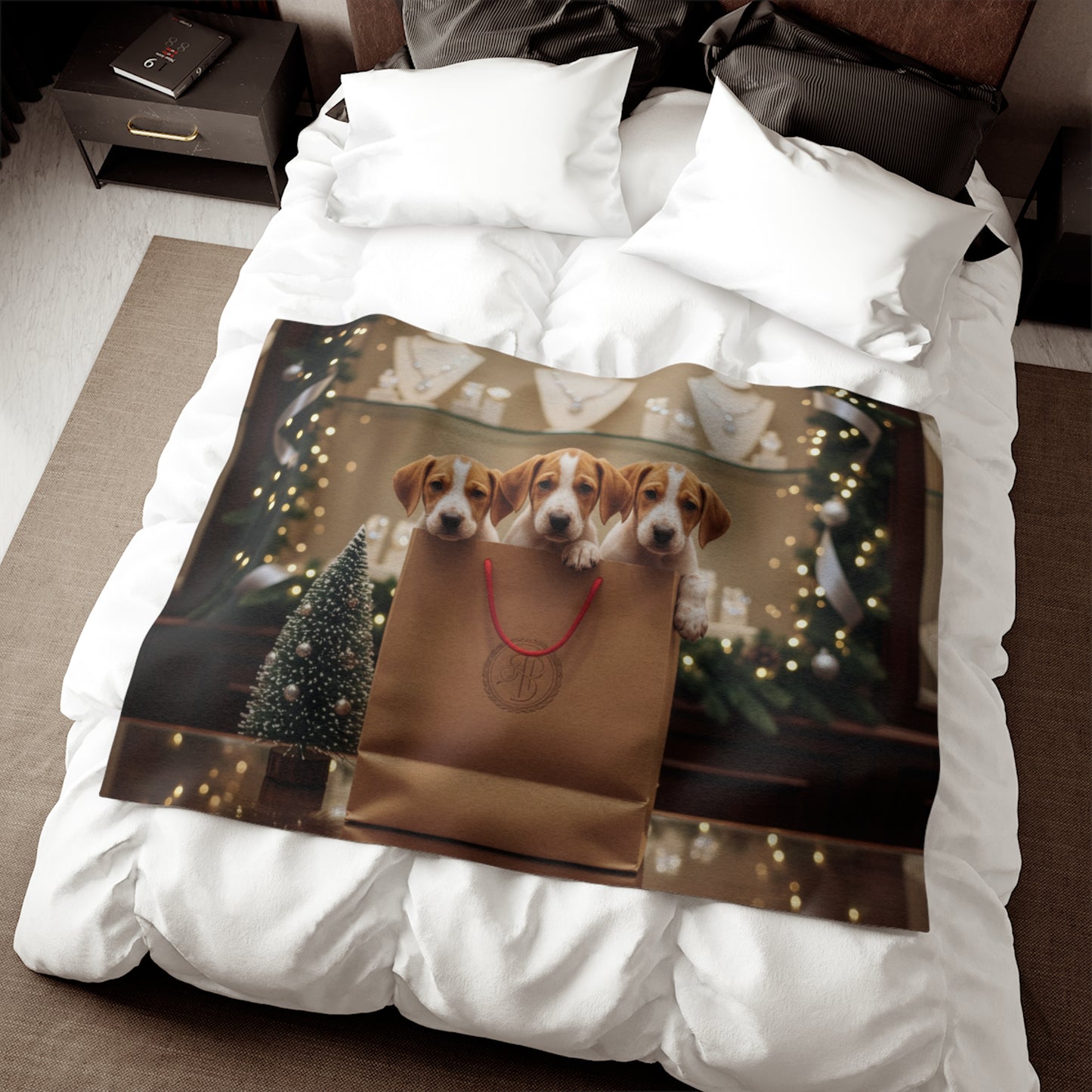 Cute Puppies in Gift Bag Blanket