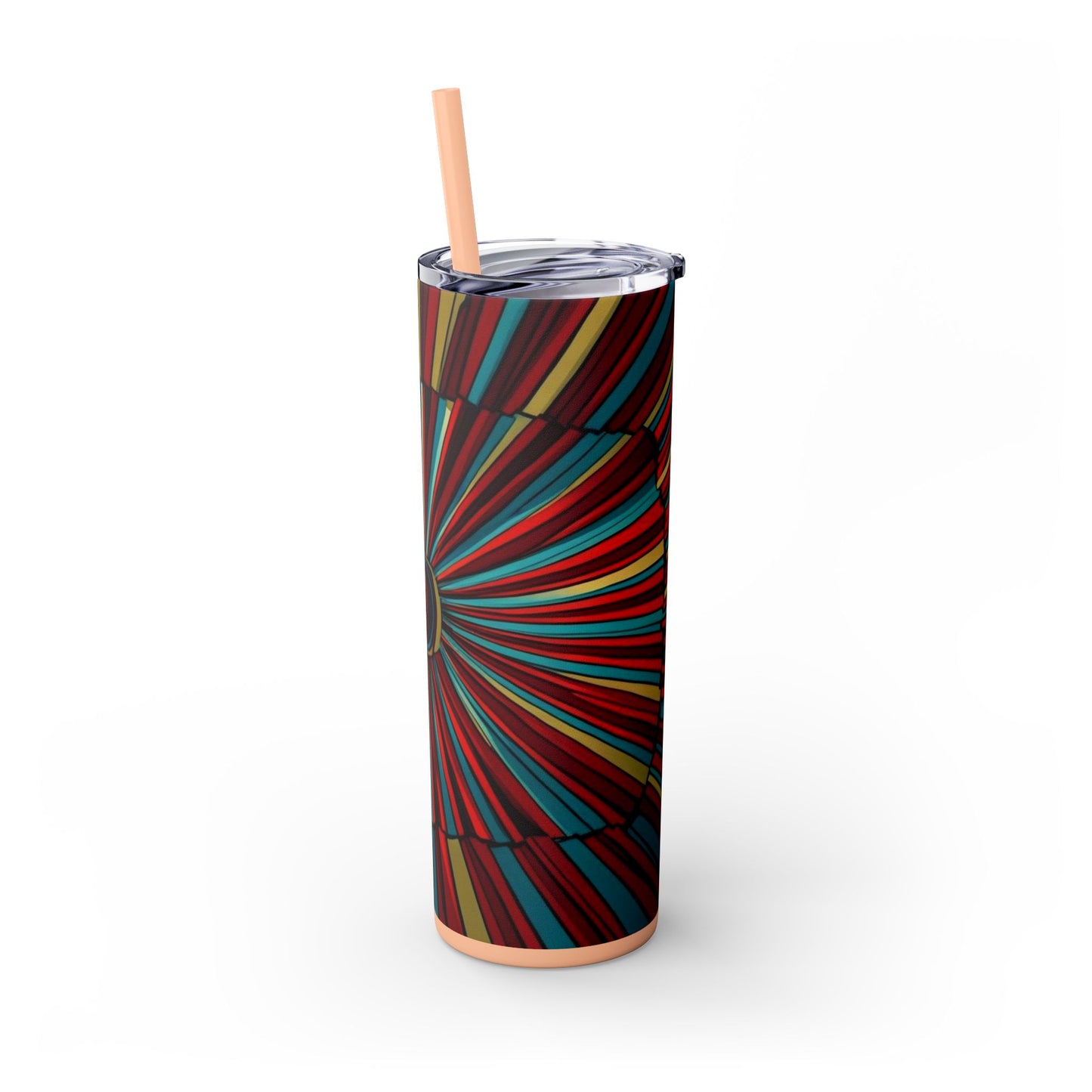 Optical Illusion Skinny Tumbler with Straw, 20oz