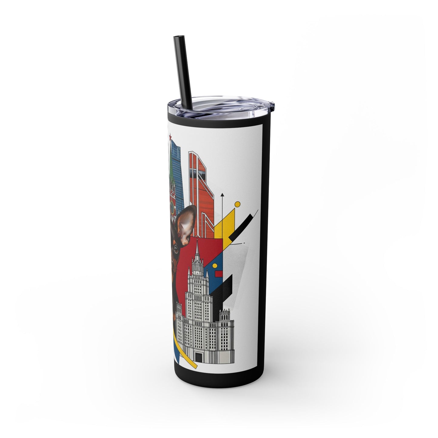 Russian Toy Skinny Tumbler with Straw, 20oz
